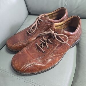 Born Mens Size 10.5 Brown Leather Lace Up Casual Comfort Derby Dress Shoes M2483
